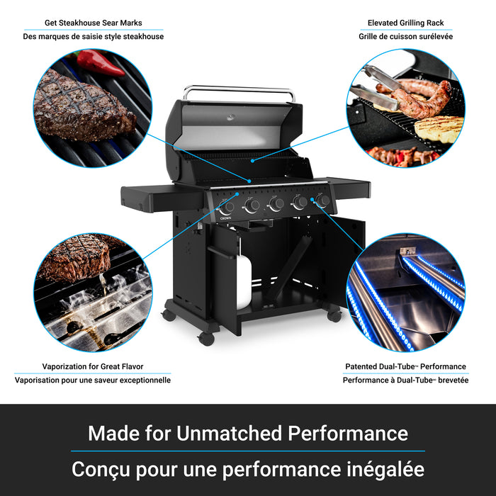 Broil King Crown 520 Shadow 5-Burner 45,000-BTU Propane Gas BBQ - 866154 Grill