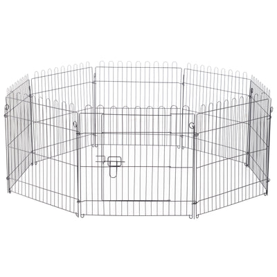 Pawhut 24inch 8-panel Octagon Pet Exercise Playpen Crate Foldable Dog Cage Pen Puppy Kennel, Black|Pawhut 61 Cm 8 Panneaux Octogone Pour Animal De Compagnie Parc D'exercice Pliable Pour Chien Cage St
