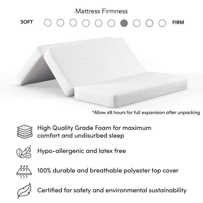 Key West Cabinet Bed with Tri-Fold Mattress  - White Oak - Queen Size