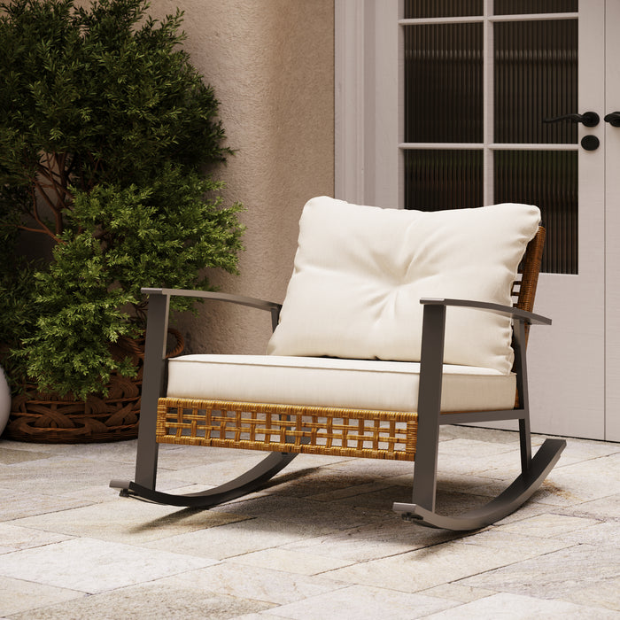 Lausaint 3 Piece Patio Conversation Set Beige Patio Seat