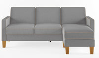 Novogratz Bowen L-Shaped Sectional Sofa - Grey