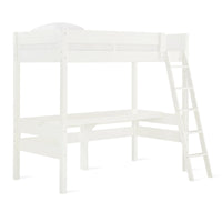 DHP Harlan Twin Size Loft Bed with Desk and Ladder - White