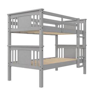 DHP Flynn Twin Size Bunk Bed - Grey