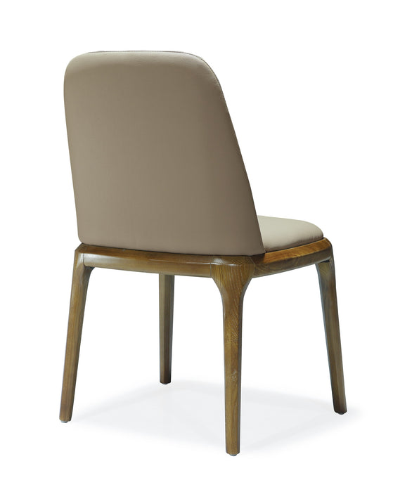 Manhattan Comfort Courding Faux Leather Dining Chair - Tan & Walnut