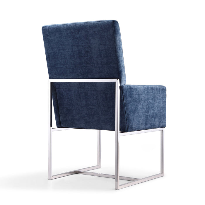 Manhattan Comfort Element Armless Dining Chair - Blue Velvet