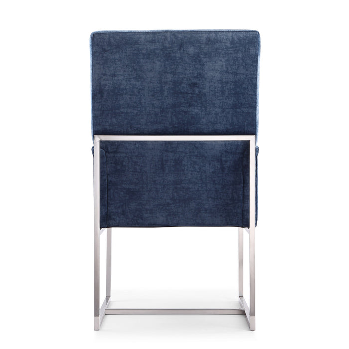 Manhattan Comfort Element Armless Dining Chair - Blue Velvet