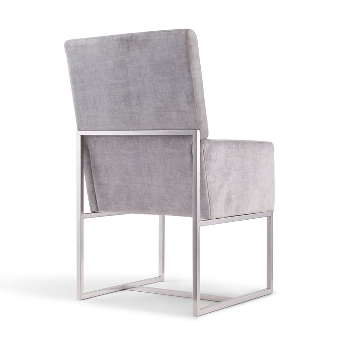 Manhattan Comfort Element Velvet Armless Dining Chair - Steel