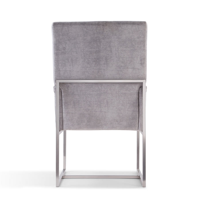 Manhattan Comfort Element Velvet Armless Dining Chair - Steel