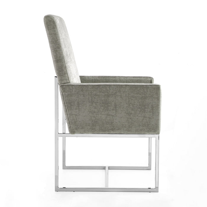 Manhattan Comfort Element Velvet Dining Chair - Grey