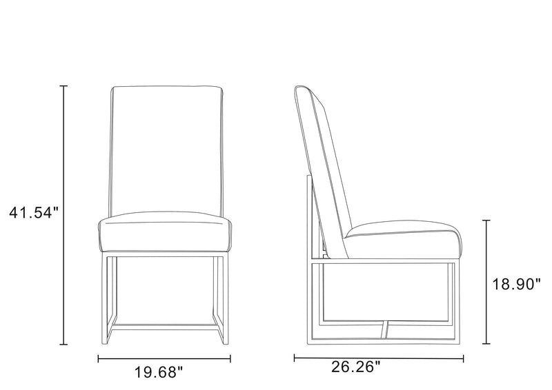 Manhattan Comfort Element Velvet Dining Chair - Champagne