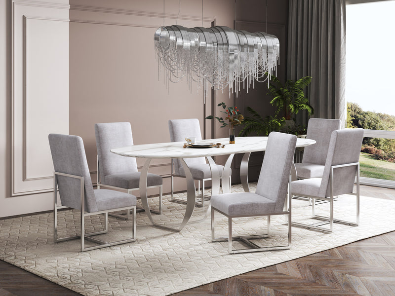 Manhattan Comfort Element Velvet Dining Chair - Champagne