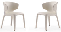 Manhattan Comfort Set of 2 Conrad Faux Leather Dining Chairs - Cream