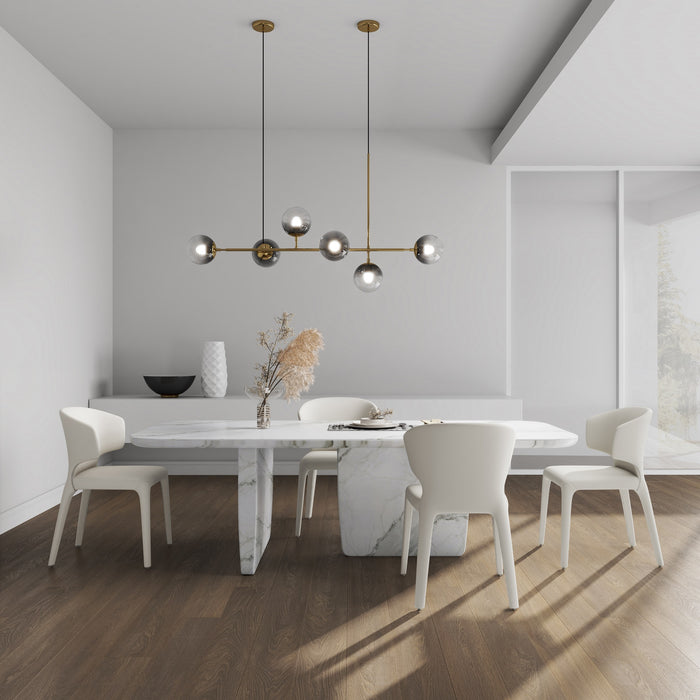 Manhattan Comfort Set of 2 Conrad Faux Leather Dining Chairs - Cream