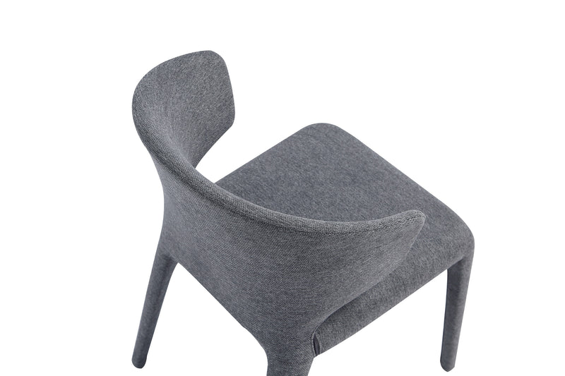 Manhattan Comfort Set of 2 Conrad Modern Woven Tweed Dining Chair - Grey