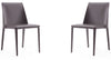 Manhattan Comfort Set of 2 Paris Saddle Leather Dining Chairs - Grey