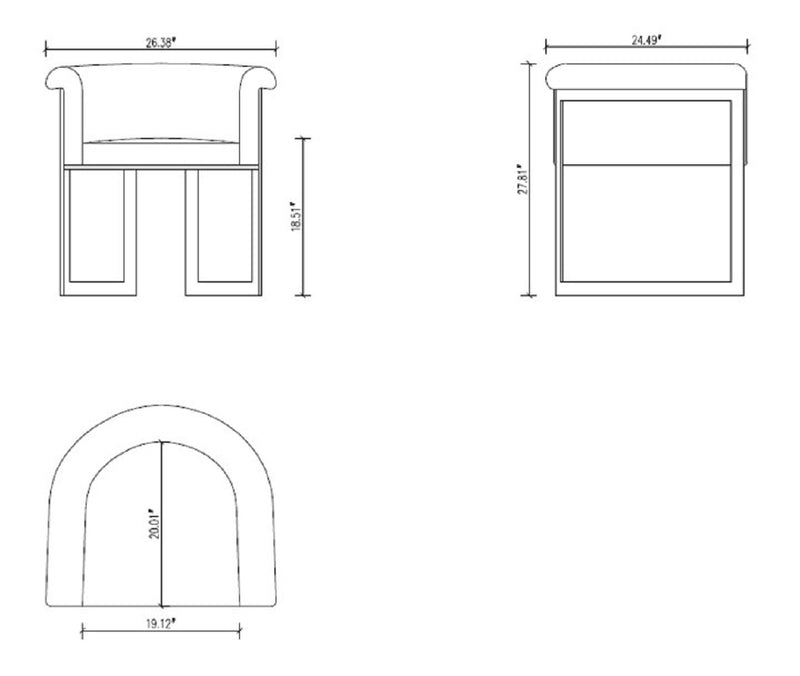 Manhattan Comfort Corso Leatherette Dining Chair with Metal Frame - Grey