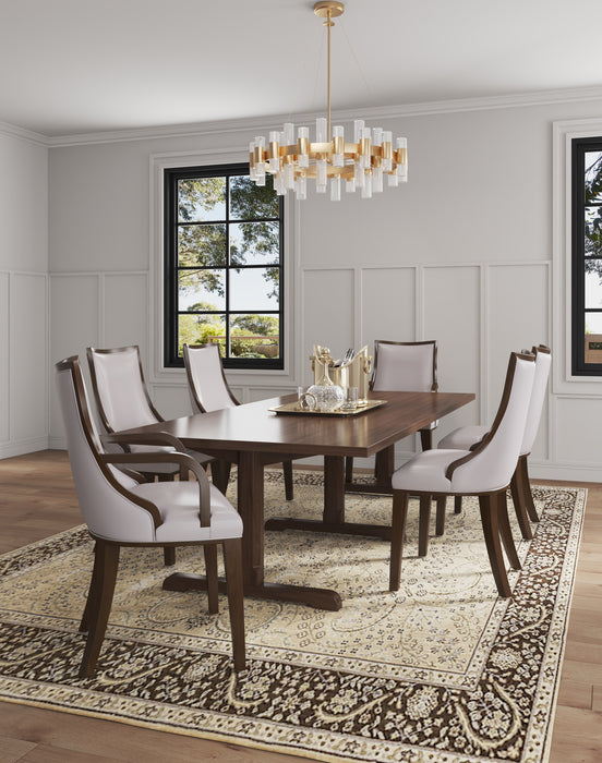 Manhattan Comfort Grand Faux Leather Dining Chair - Light Grey