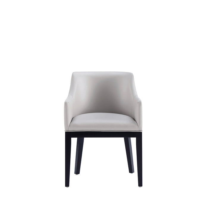 Manhattan Comfort Gansevoort Modern Faux Leather Dining Chair - Light Grey