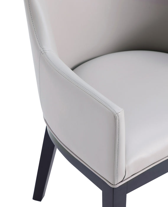 Manhattan Comfort Gansevoort Modern Faux Leather Dining Chair - Light Grey