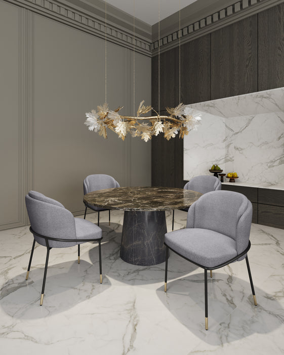 Manhattan Comfort Flor Fabric Dining Chair - Grey