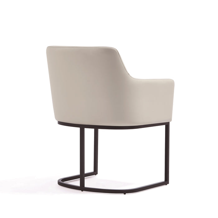 Manhattan Comfort Modern Serena Dining Chair Upholstered Leatherette with Steel Legs - Cream