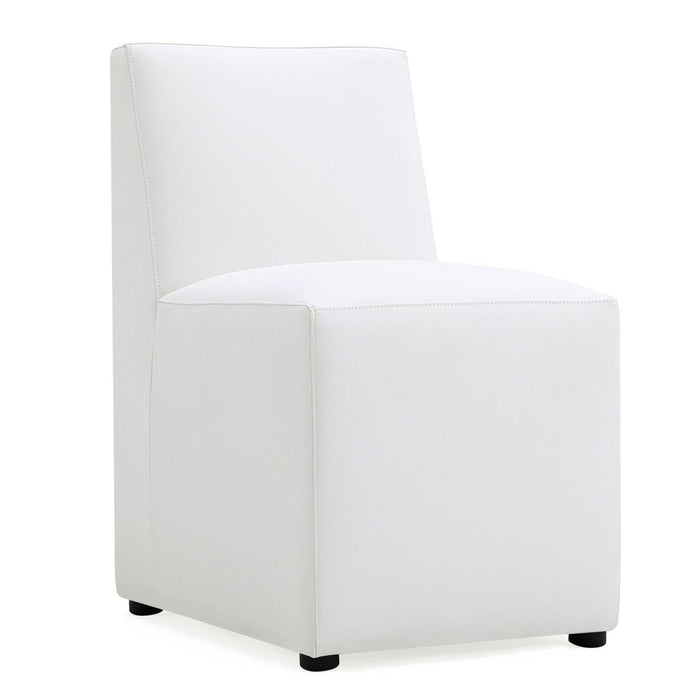 Manhattan Comfort Anna Modern Square Faux Leather Dining Chair - Cream