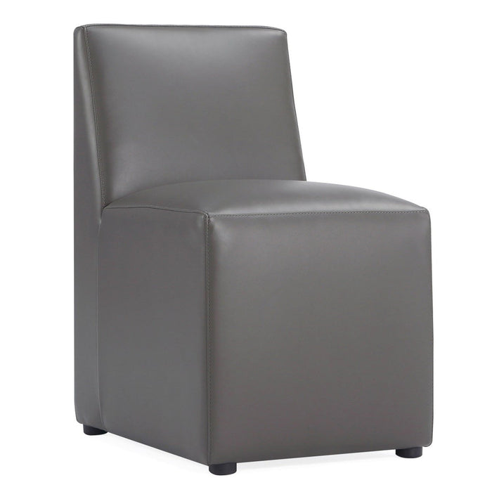 Manhattan Comfort Anna Modern Square Faux Leather Dining Chair - Pewter