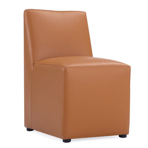 Manhattan Comfort Anna Modern Square Faux Leather Dining Chair - Saddle