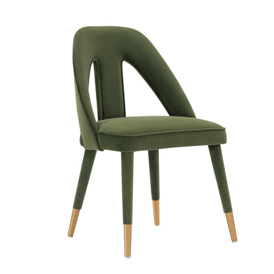 Manhattan Comfort Modern Neda Velvet Dining Chair - Olive Green|Chaise de salle à manger moderne Neda de Manhattan Comfort en velours - vert olive