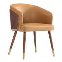 Manhattan Comfort Modern Reeva Dining Chair Upholstered Leatherette with Beech Wood Back & Solid Woo