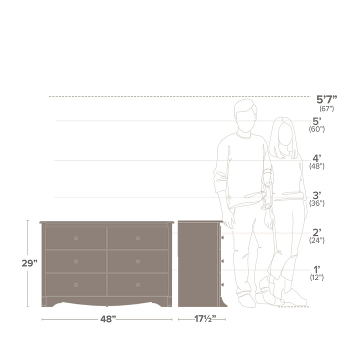 Salt Spring Kids 6-Drawer Dresser - Drifted Grey