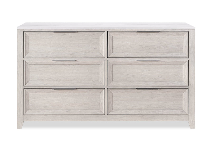 Elana 5pc Bedroom Set with Storage Bed, Dresser & Mirror, Natural - King Size