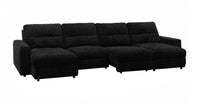 Scott Living Elevate Modular 4-Piece Chenille Fabric Power Sliding Sectional with Two Storage Chaises - Ebony
