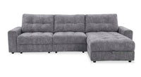 Scott Living Elevate Modular 3-Piece Right-Facing Chenille Fabric Power Sliding Sectional - Grey