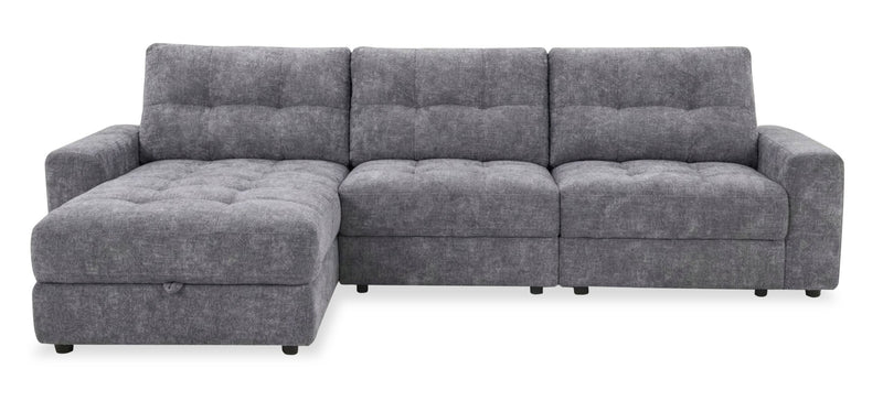 Scott Living Elevate Modular 3-Piece Left-Facing Chenille Fabric Power Reclining Sectional - Grey