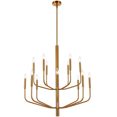 Dainolite Eleanor 14 Light Chandelier Aged Brass Lamp|Lustre Eleanor de Dainolite avec fini laiton vieilli et 14 ampoules