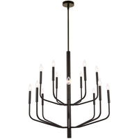 Dainolite Eleanor 14 Light Chandelier Matte Black Lamp