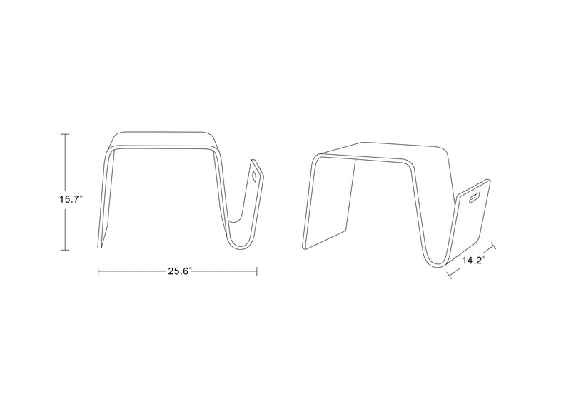 Manhattan Comfort Brookside 25.6\" Rectangle Plywood & Ash Veneer End Table - Walnut