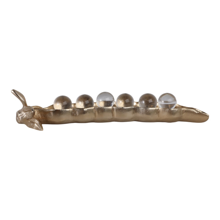 12\" Carrol Pea Pod Statuary - Gold