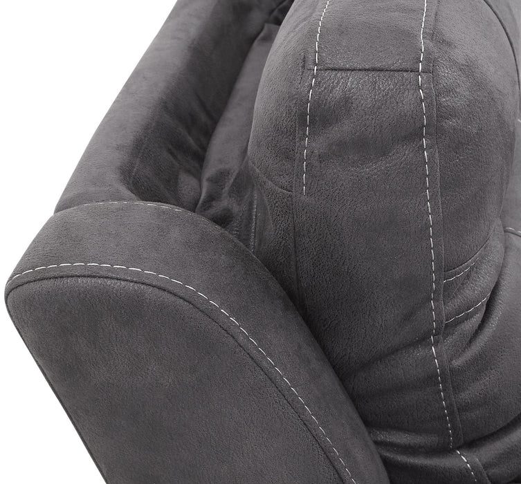 Floy 5-Piece Faux Suede Power Reclining Sectional with Power Headrests and USB Port - Grey