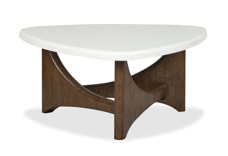Frampton 38\" Coffee Table with Marble Veneer Top - Coffee 