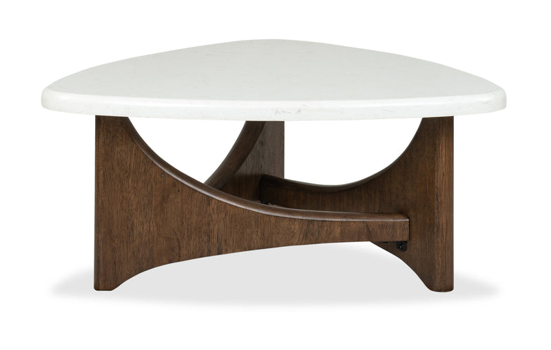 Frampton 38\" Coffee Table with Marble Veneer Top - Coffee 