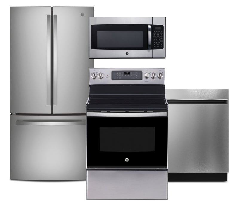 GE 4-Piece Kitchen Appliance Package – Stainless Steel 