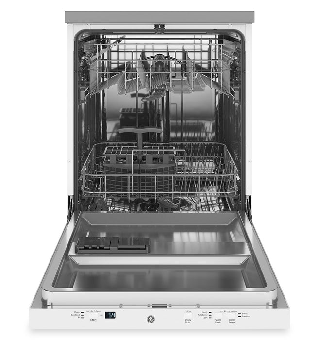 GE 24\" 54 dBA Portable Top-Control Dishwasher with Piranha Hard Food Disposer - White - GPT225SGLWW