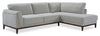 Horizon 2-Piece Right-Facing Fabric Sectional with Wood Base and Legs - Grey | Sofa sectionnel de droite Horizon 2 pièces en tissu avec base et pattes en bois - gris