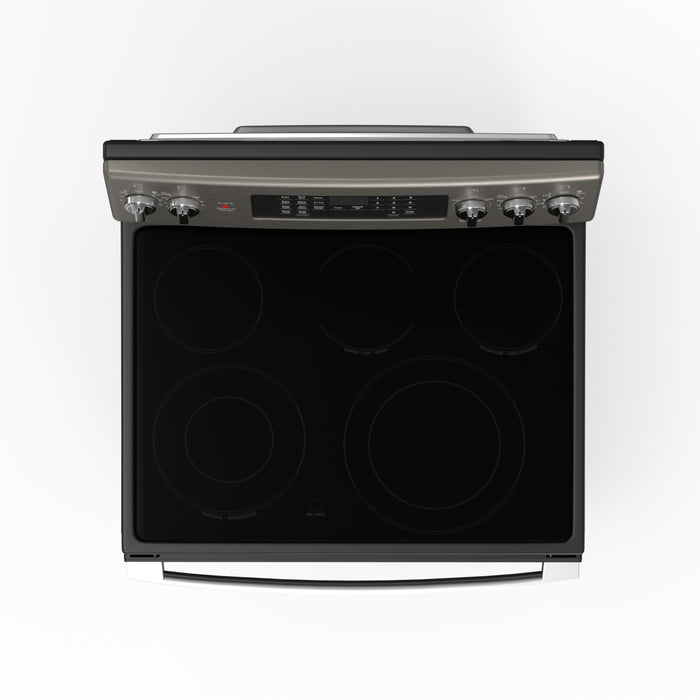 GE 5 Cu. Ft. Electric Range with True European Convection and Air Fry - Slate - JCB840ETES