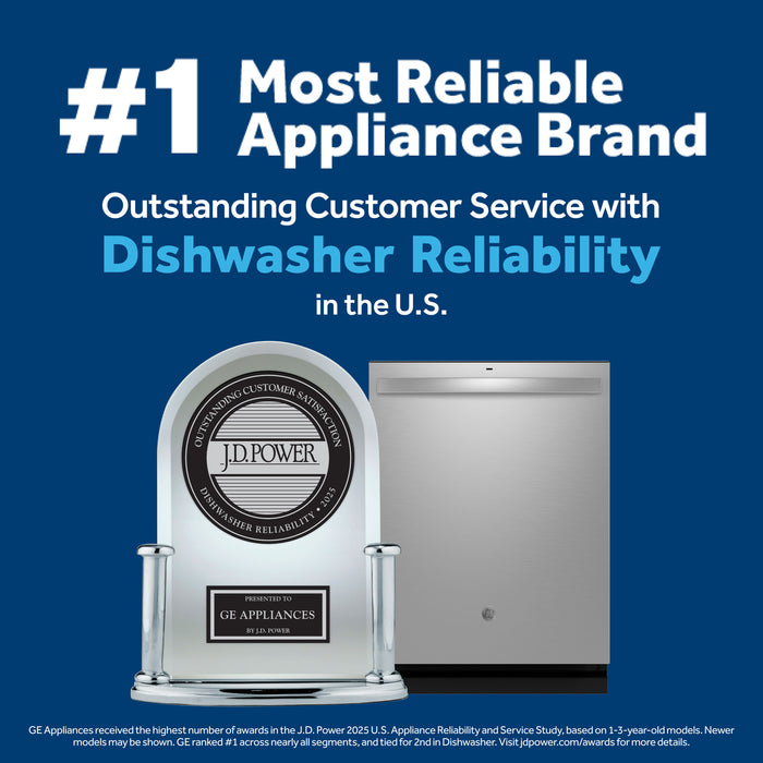 GE 24\" 59 dBA Built-In Front-Control Dishwasher with Piranha Hard Food Disposer - Stainless - GDF510PSRSS