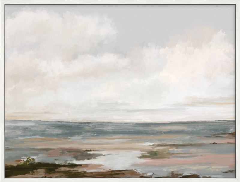 Ocean Framed with Hand Embellishment - 32\" x 42\" 