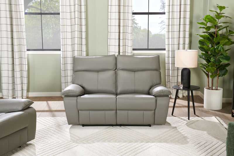 Matteo 64\" Genuine Leather Reclining Loveseat - Aviarah Grey
