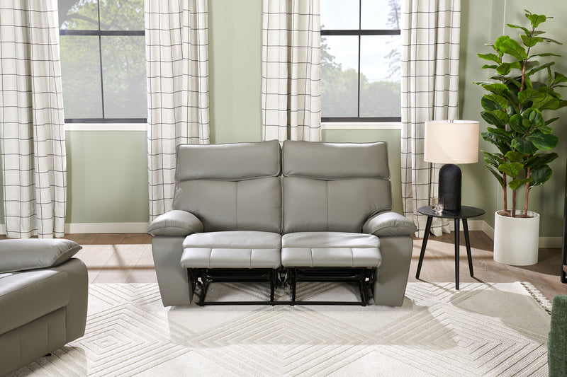 Matteo 64\" Genuine Leather Reclining Loveseat - Aviarah Grey